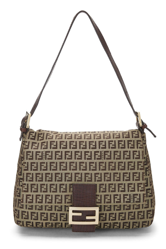 Fendi, Pre-Loved Brown Zucchino Canvas Mama, Marrón