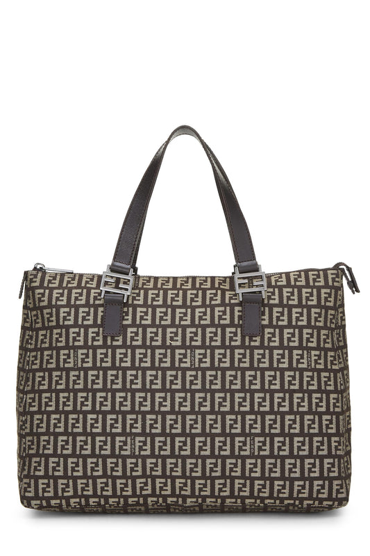 Fendi, sac fourre-tout en toile marron Zucchino d'occasion, marron