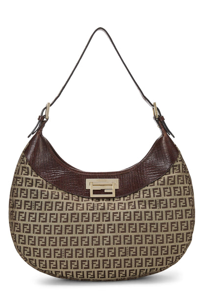 Fendi, sac hobo en toile marron Zucchino d'occasion, marron