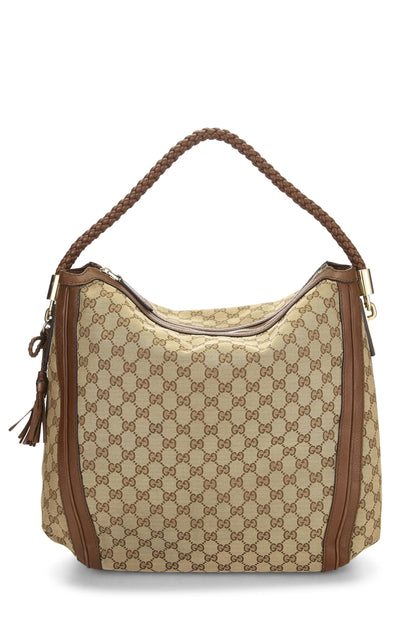 Gucci, Pre-Loved Original GG Canvas Bella Hobo, Brown