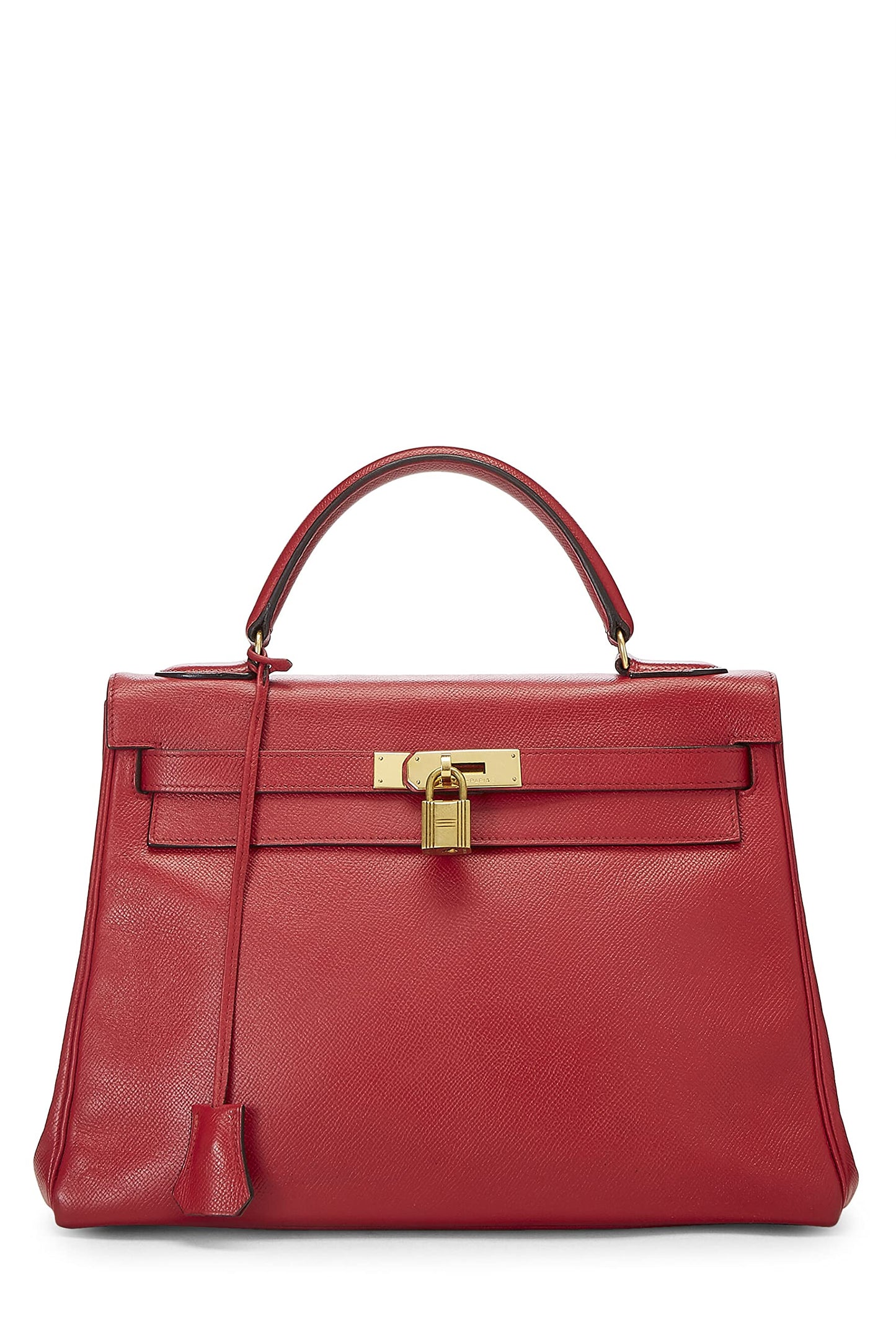 Hermès, Pre-Loved Rouge Vif Courchevel Kelly Retourne 32, Rouge vif