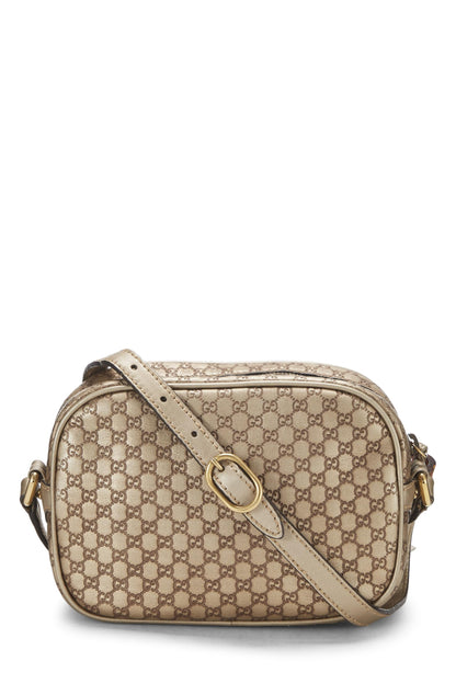 Gucci, sac photo en cuir Microguccissima doré d'occasion, doré