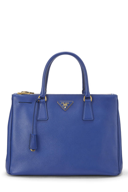 Prada, Bolso ejecutivo mediano Saffiano azul Pre-Loved, Azul