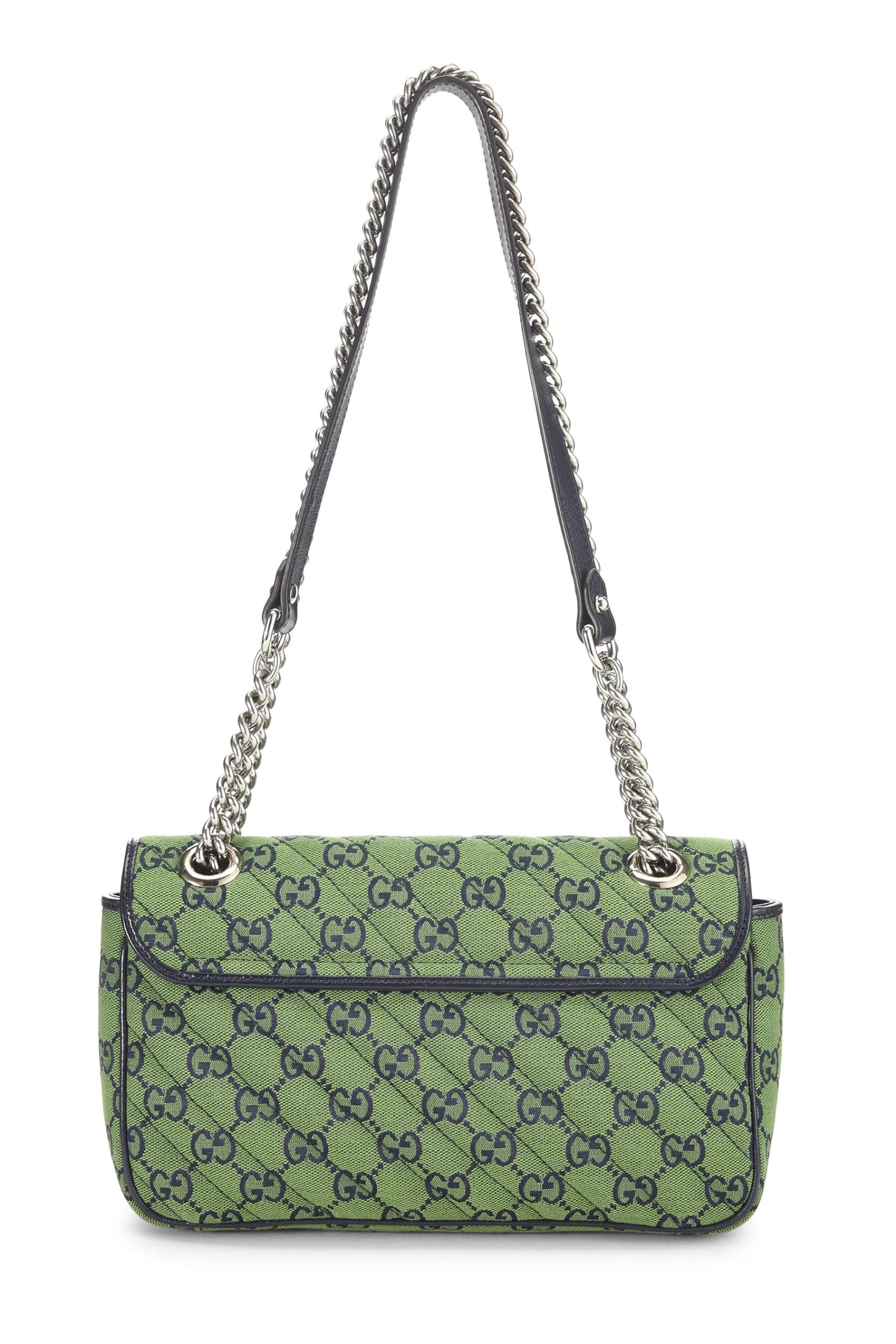 Gucci, Pre-Loved Green Original GG Canvas Marmont Shoulder Bag Small, Green