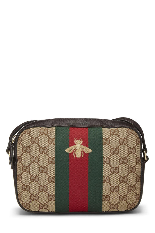 Gucci, sac à bandoulière en toile GG Webby d'occasion, petit modèle, marron