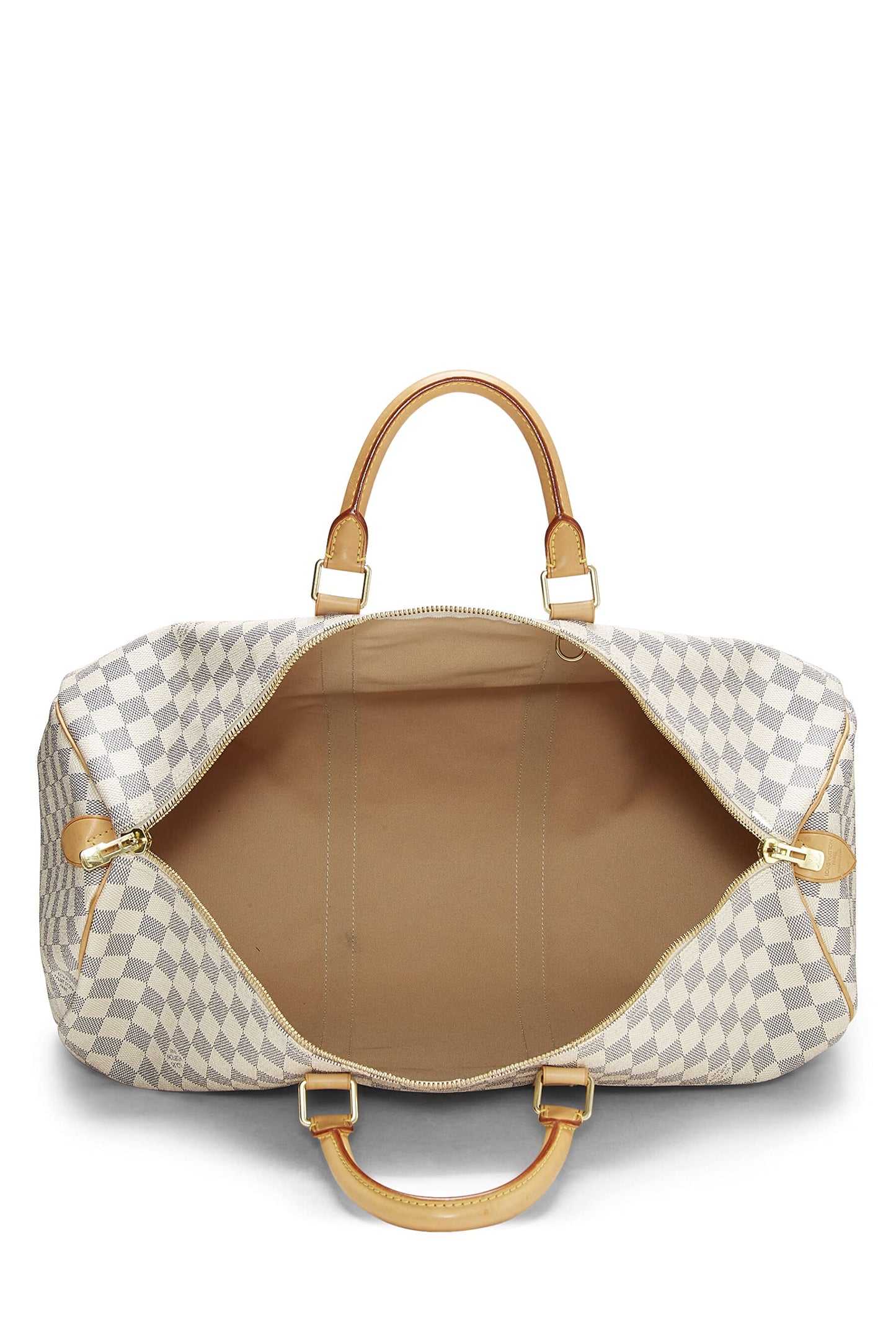 Louis Vuitton, Pre-Loved Damier Azur Keepall 50, White