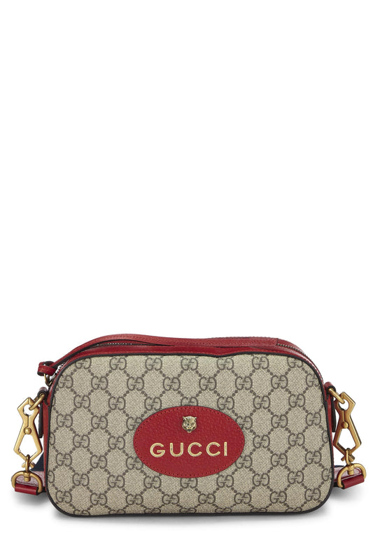 Gucci, sac messager Neo Vintage en toile GG Supreme d'origine d'occasion, rouge