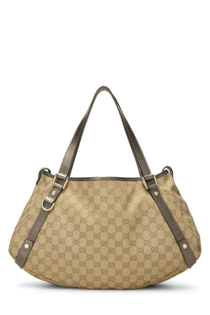 Gucci, sac fourre-tout Abbey en toile GG gris d'occasion, gris