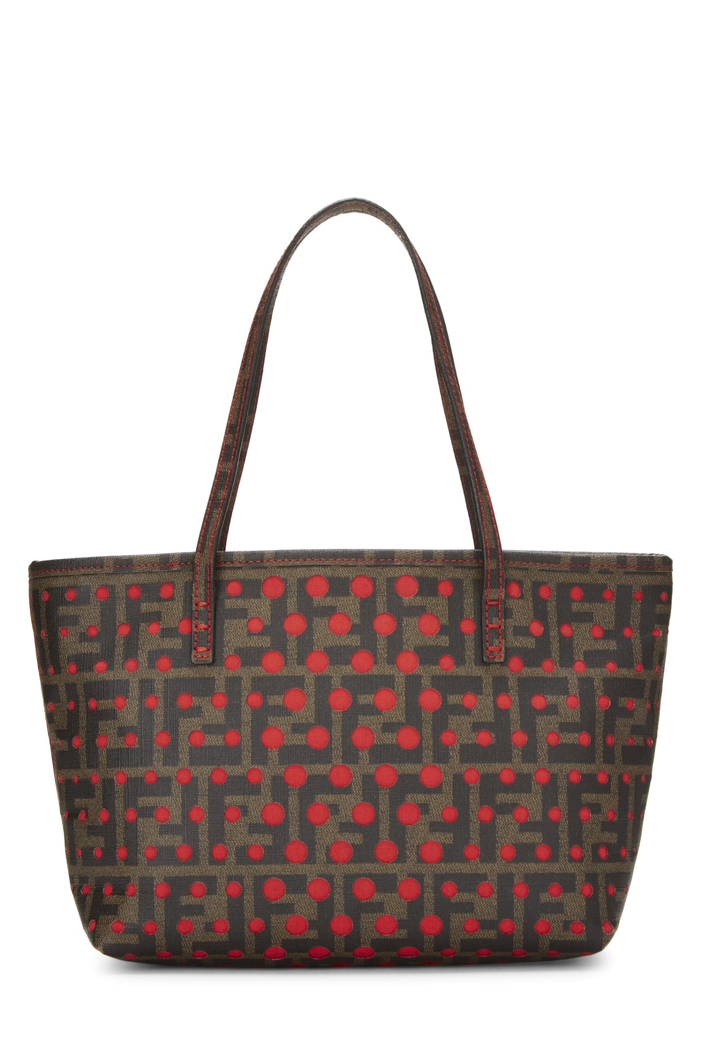 Fendi, Pre-Loved Red Zucca Coated Canvas Spalmati Roll Tote Mini, Red