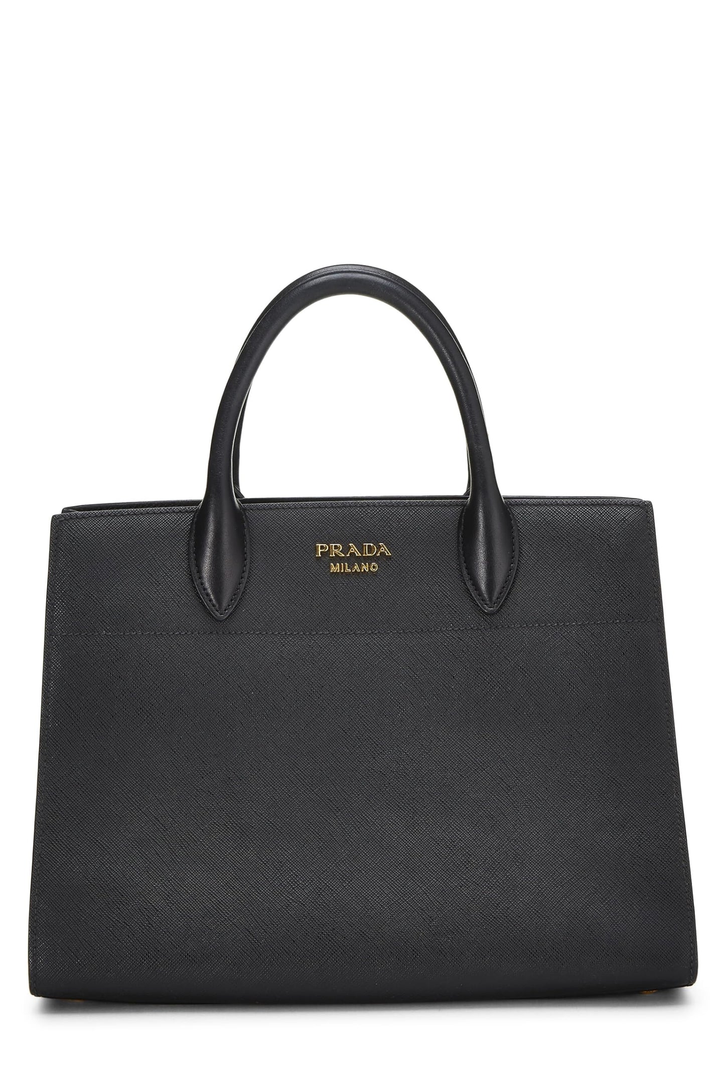 Prada, Pre-Loved Black Saffiano Bibliotheque Small, Black