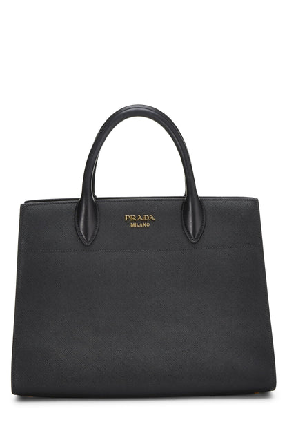 Prada, Bibliotheque Small en cuir saffiano noir d'occasion, noir