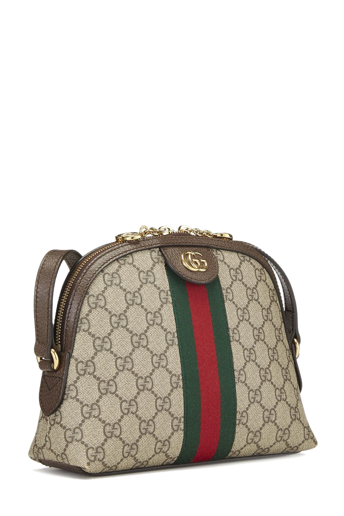 Gucci, Bolso de hombro pequeño Ophidia de lona GG Supreme Original Pre-Loved, Marrón