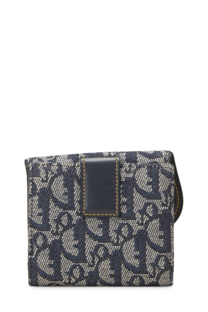 Dior, Portefeuille Saddle en toile Navy Trotter d'occasion, bleu marine