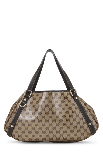 Gucci, sac fourre-tout Abbey en toile cristal GG d'occasion, marron