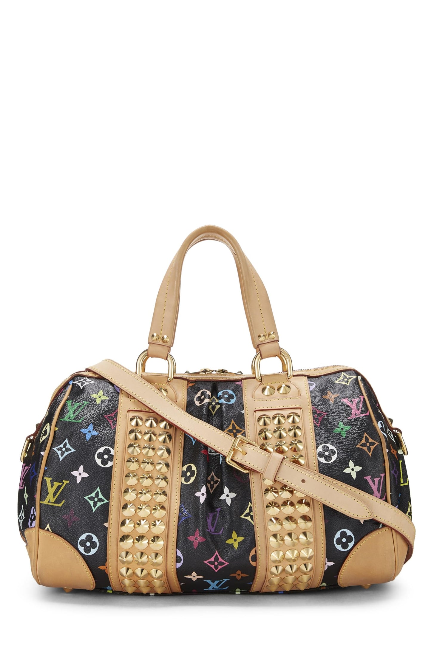 Louis Vuitton, Takashi Murakami x Louis Vuitton Black Monogram Multicolore Courtney MM, Noir