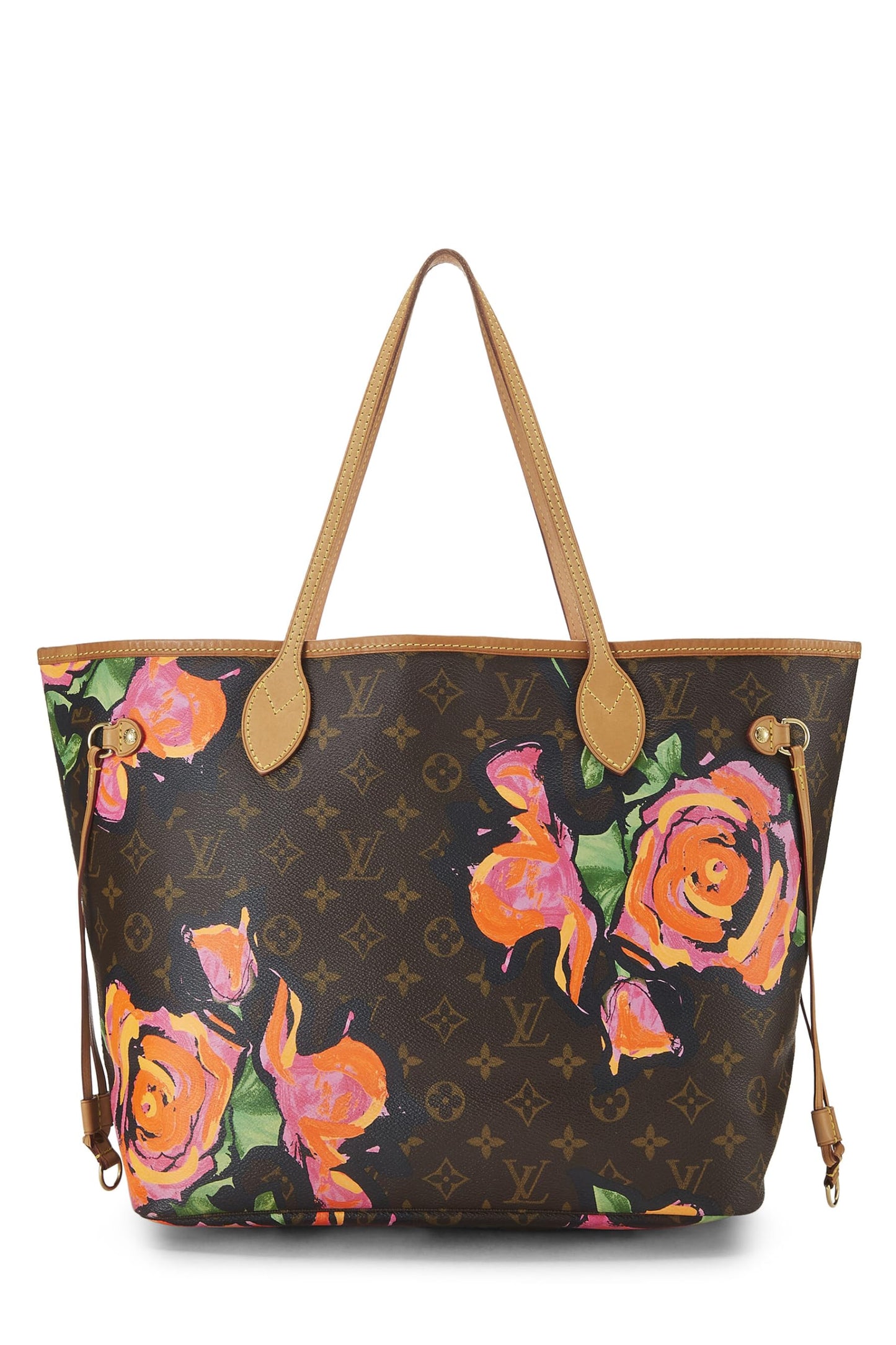 Louis Vuitton, Pre-Loved Stephen Sprouse x Louis Vuitton Monogram Canvas Roses Neverfull MM, Marrón