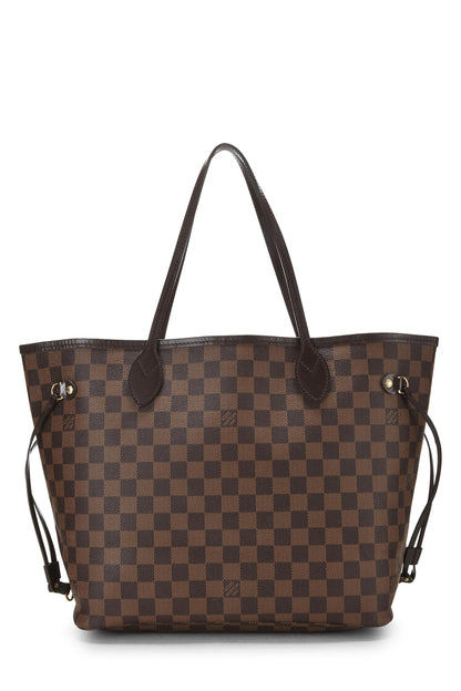 Louis Vuitton, Damier Ebene Neverfull MM NM preamado, Marrón