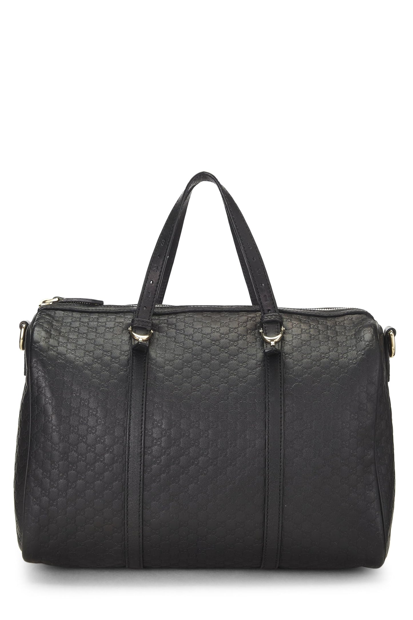 Gucci, sac Boston en cuir Microguccissima noir d'occasion, noir