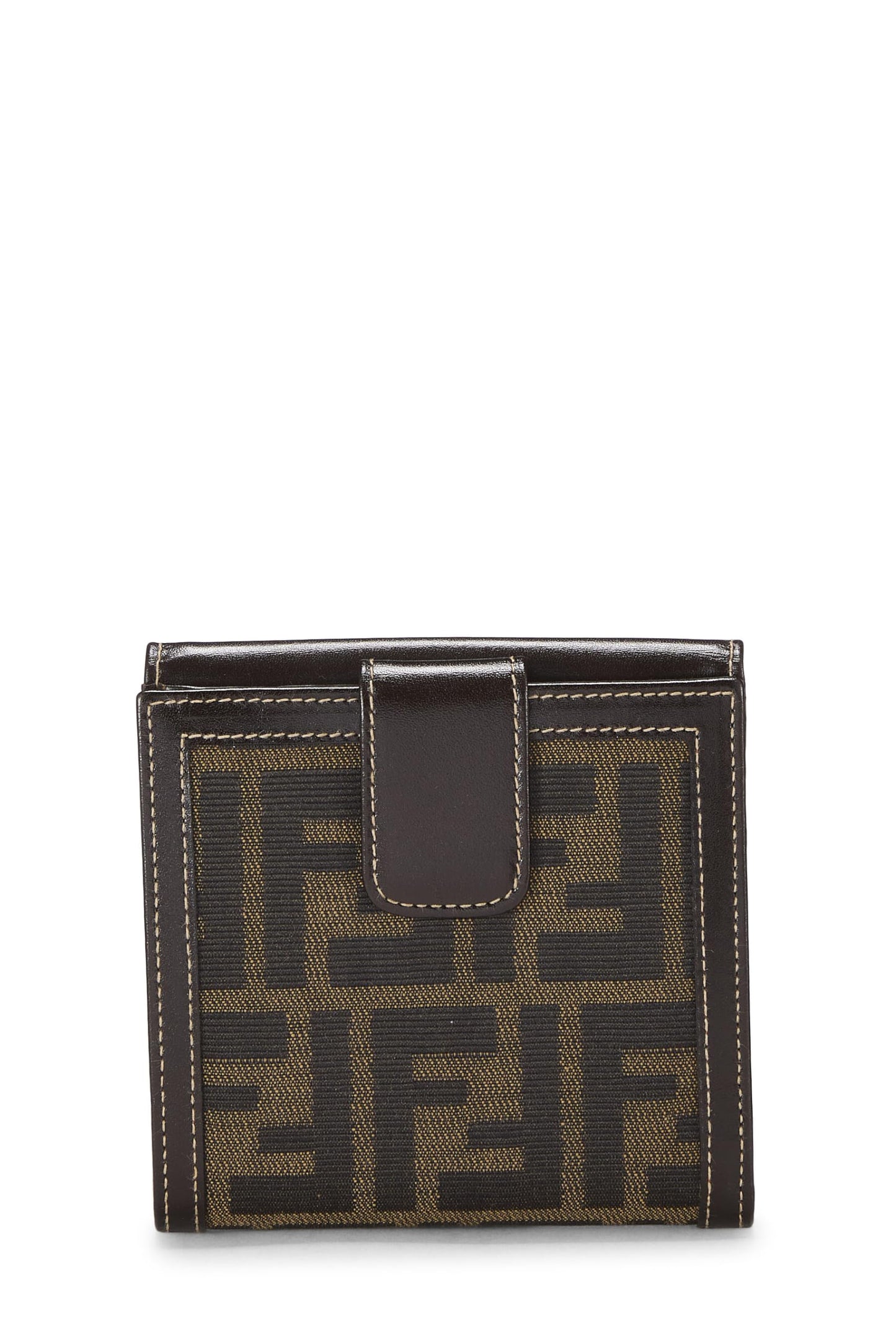 Fendi, Pre-Loved Brown Zucca Canvas Compact Wallet, Brown