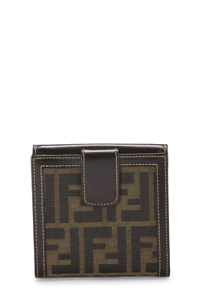 Fendi, Pre-Loved Brown Zucca Canvas Compact Wallet, Brown