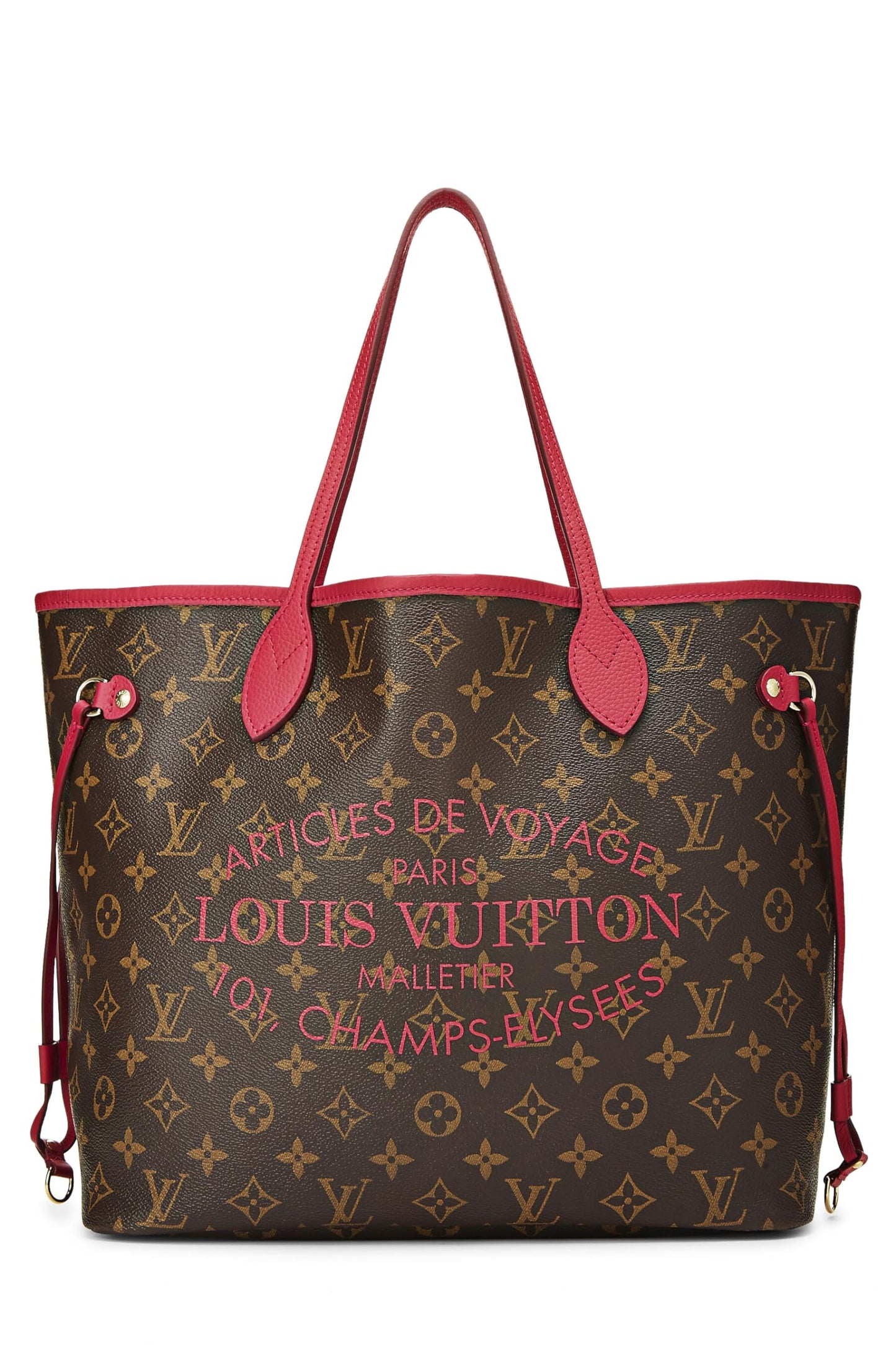 Louis Vuitton, Pre-Loved Pink Monogram Canvas Ikat Flower Neverfull MM, Pink