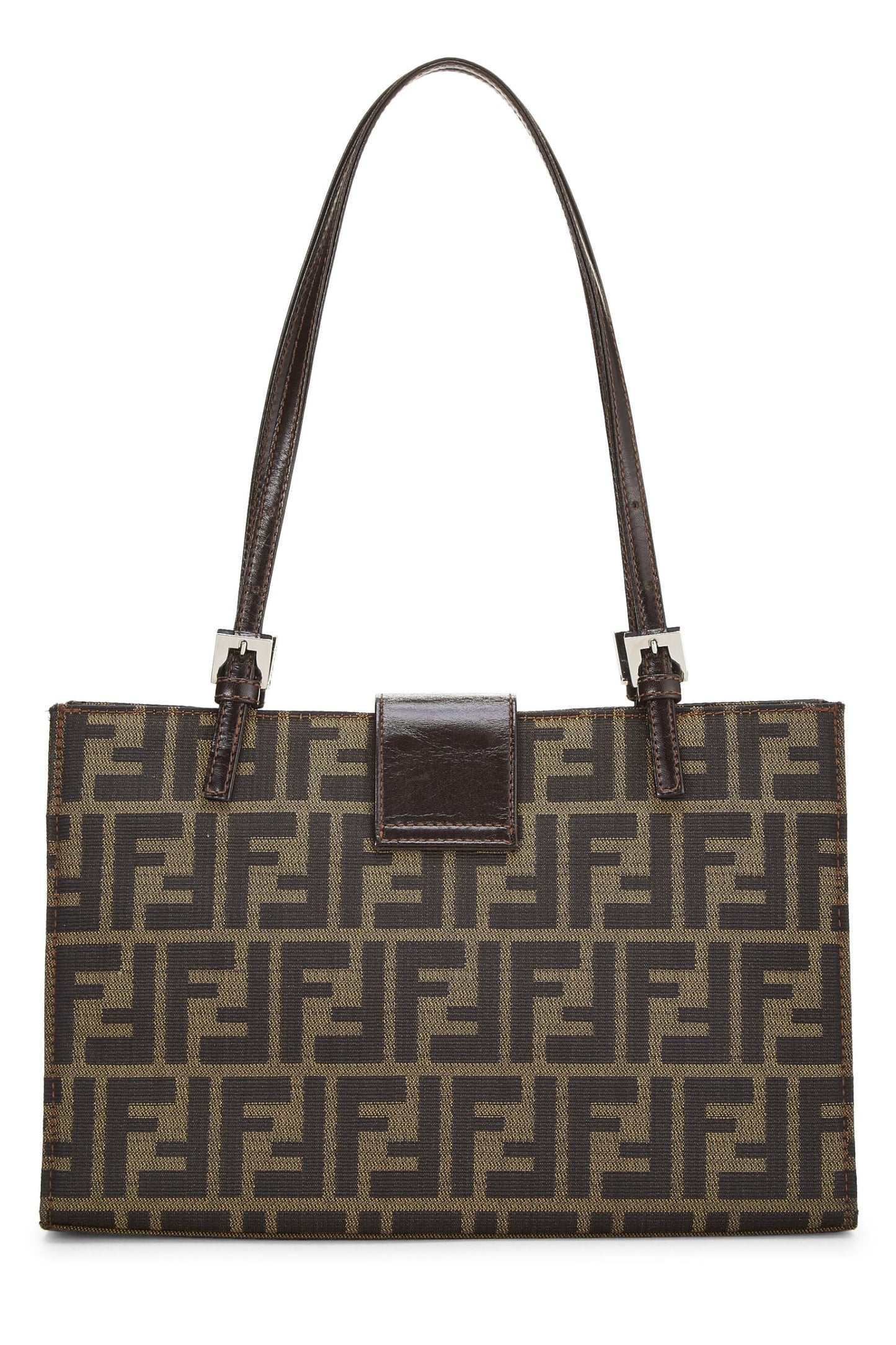 Fendi, sac fourre-tout en toile marron Zucca d'occasion, petit modèle, marron