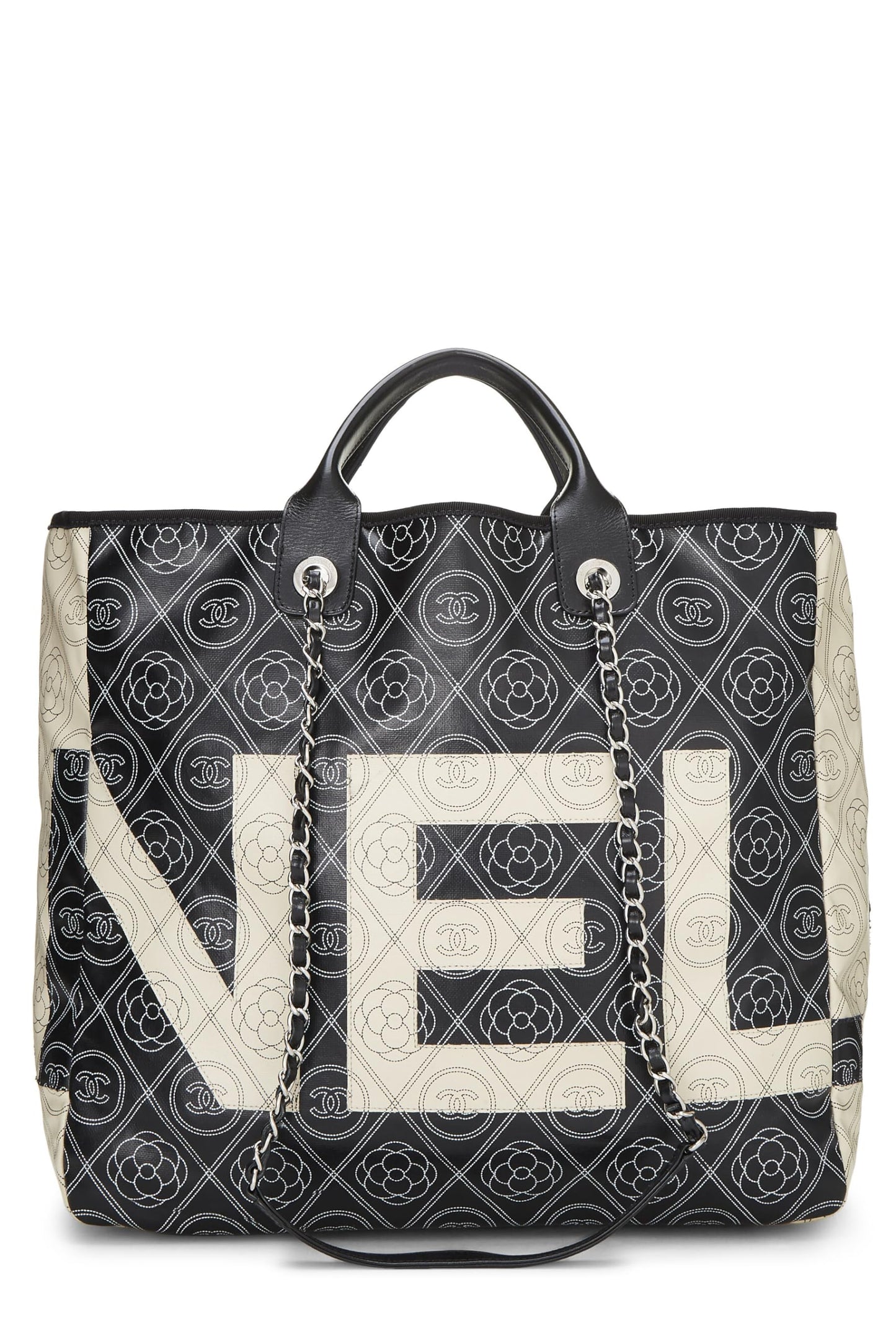 Chanel, Pre-Loved Black 'CC' Camellia Tote Medium, Black