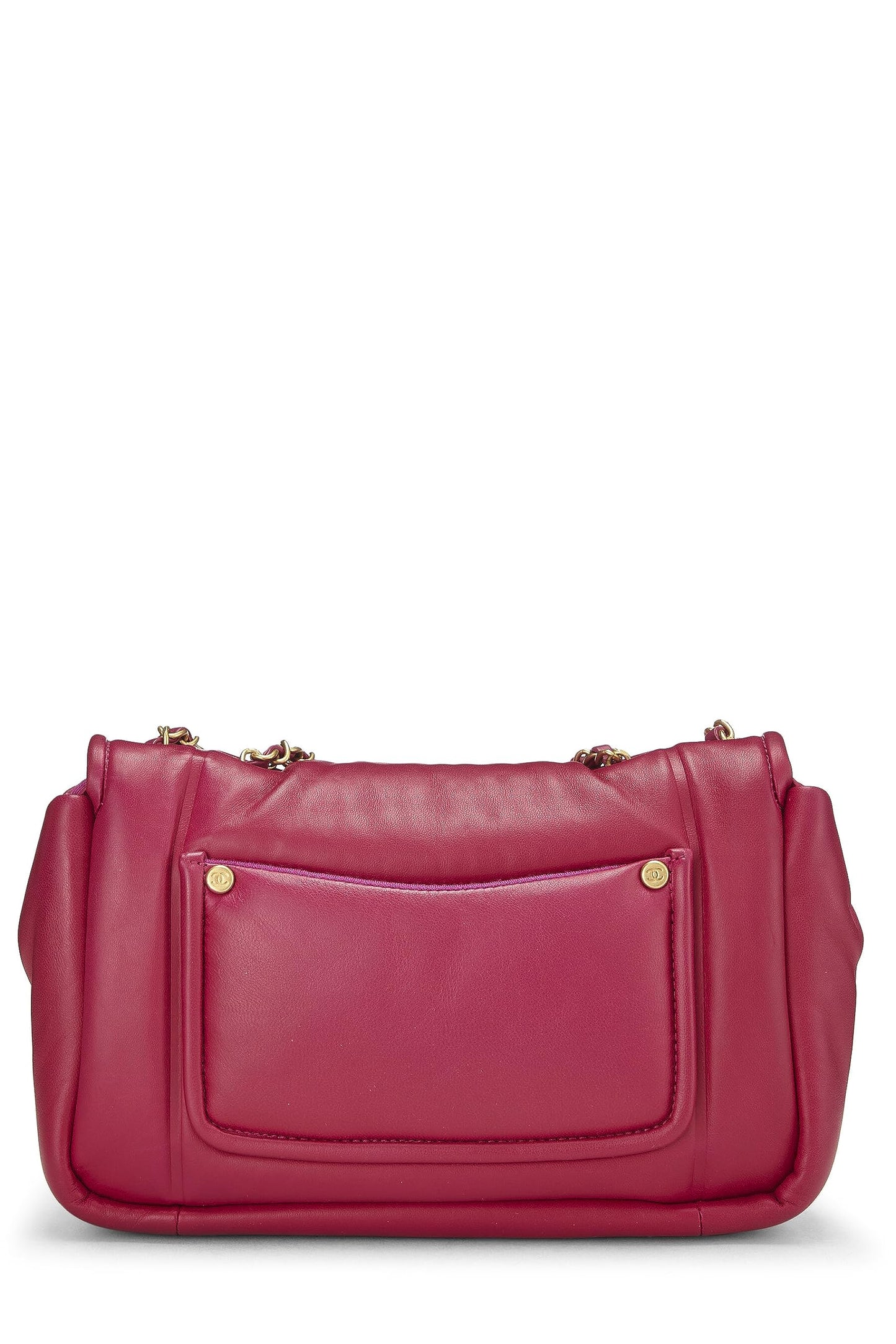 Chanel, Pre-Loved Pink Calfskin Border Full Flap Medium, Pink