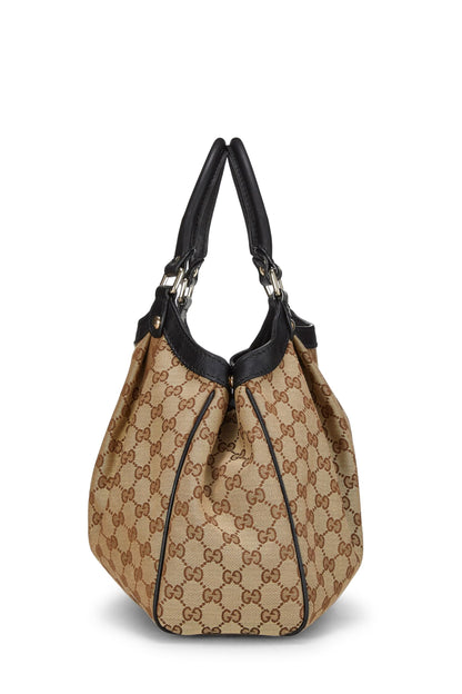 Gucci, sac à main Boston en toile GG noir d'occasion, noir