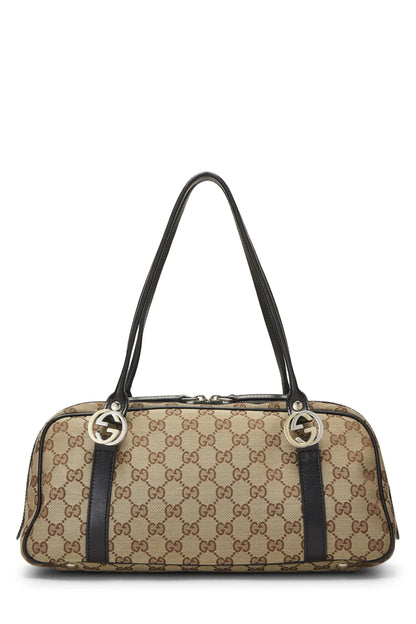 Gucci, sac Boston Twins en toile GG noir d'occasion, noir