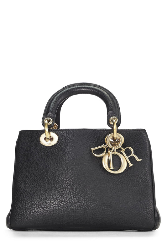 Dior, Mini sac à main Diorissimo en cuir de veau noir d'occasion, noir