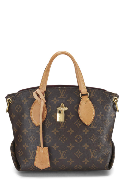 Louis Vuitton, sac fourre-tout zippé à fleurs en toile Monogram d'occasion PM, marron