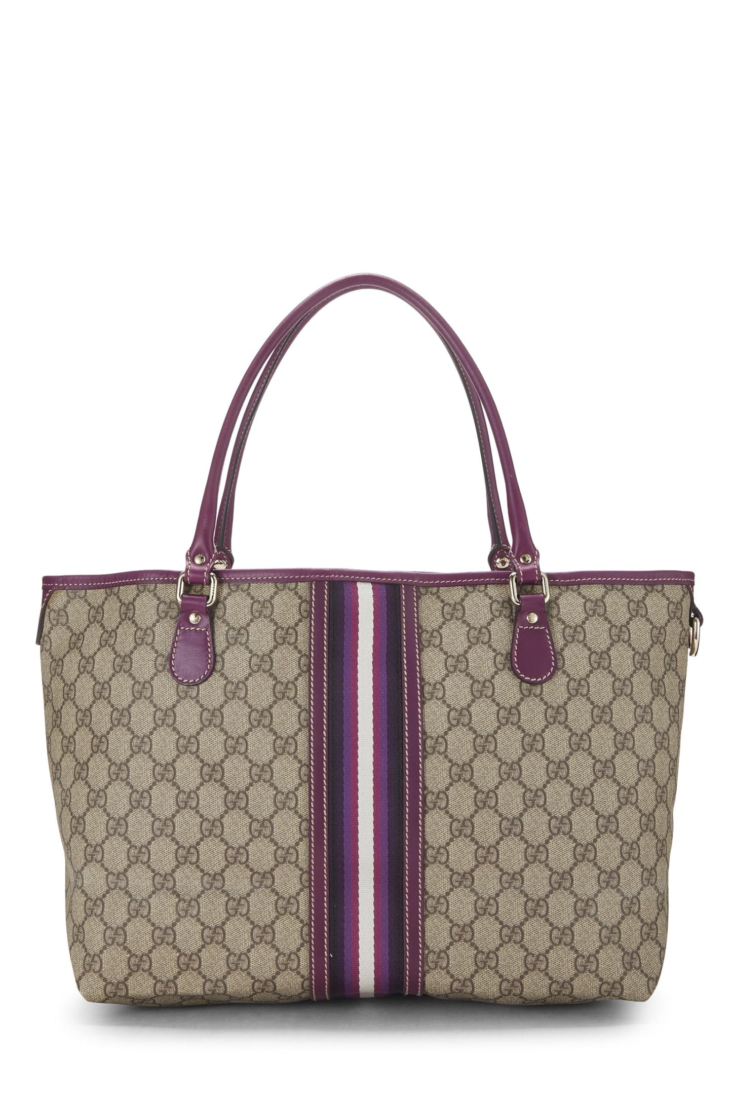 Gucci, sac fourre-tout en toile GG Supreme violet d'occasion, violet