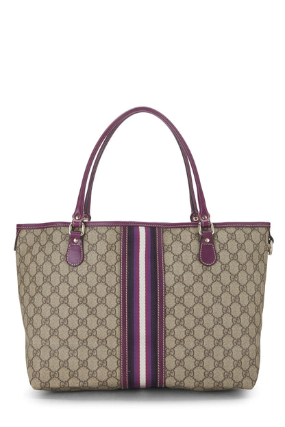 Gucci, Pre-Loved Purple Original GG Supreme Canvas Tote, Purple