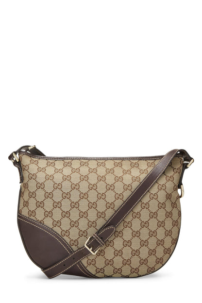 Gucci, sac messager Britt en toile GG d'occasion d'origine, marron