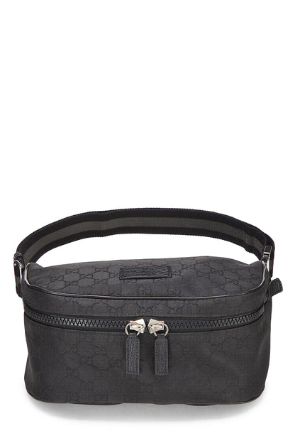 Gucci, pochette de taille GG en nylon noir d'occasion, noir