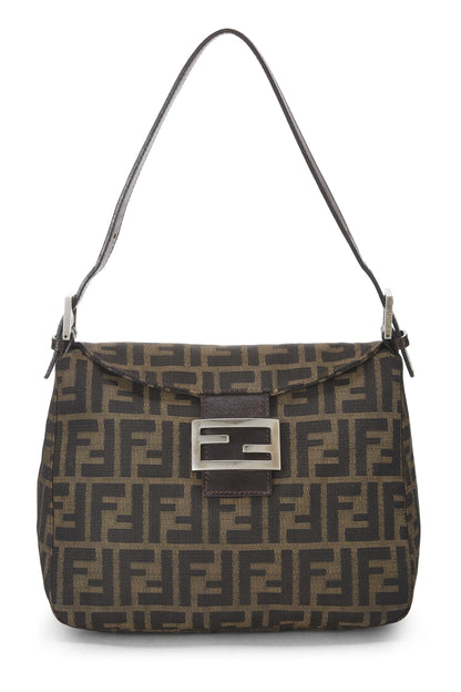 Fendi, Bolso de hombro de lona Zucca marrón Pre-Loved, Marrón