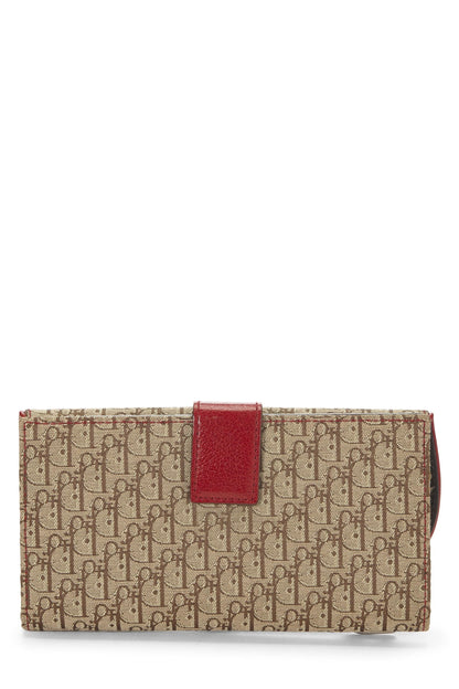 Dior, Portefeuille Rasta Saddle en toile beige Trotter d'occasion, marron