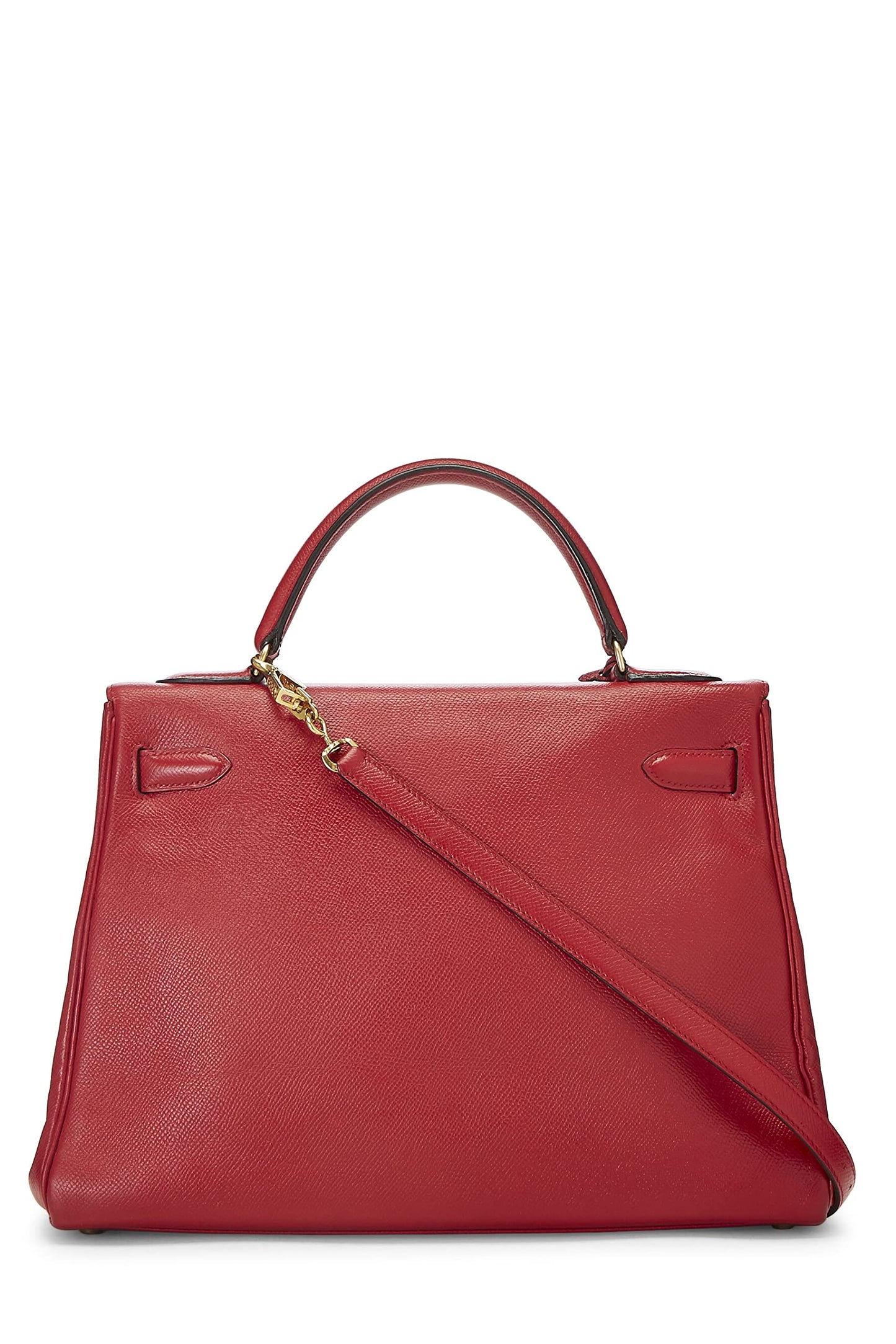 Hermès, Pre-Loved Rouge Vif Courchevel Kelly Retourne 32, Rouge vif