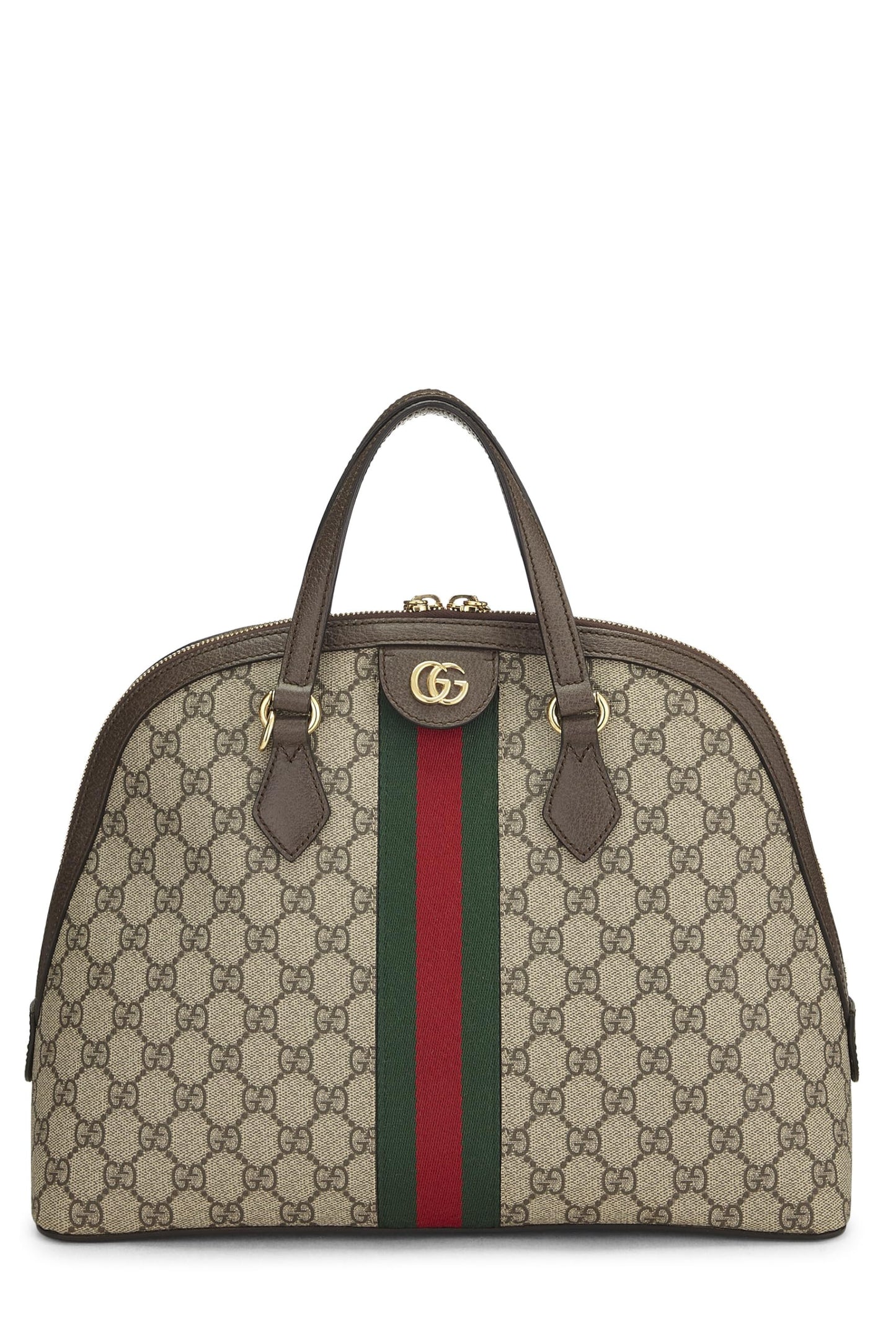 Gucci, sac à main Ophidia Dome Supreme GG Original d'occasion de taille moyenne, marron