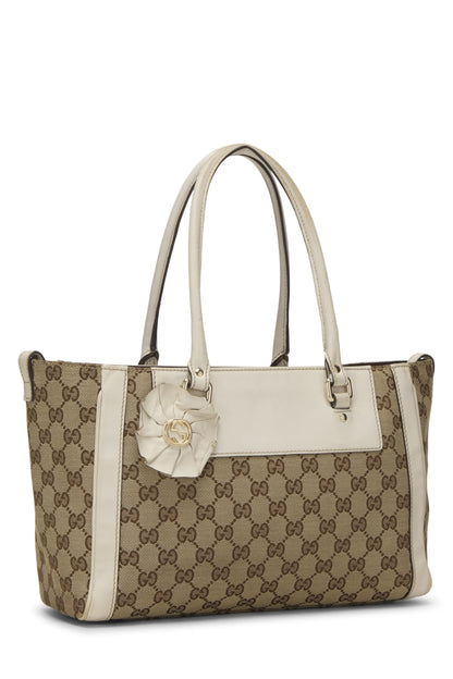 Gucci, Pre-Loved White Original GG Canvas Handbag, White