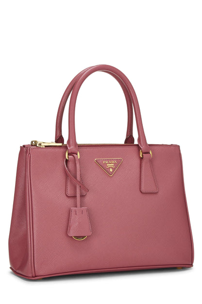 Prada, Bolso de mano convertible pequeño Saffiano rosa Pre-Loved, Rosa