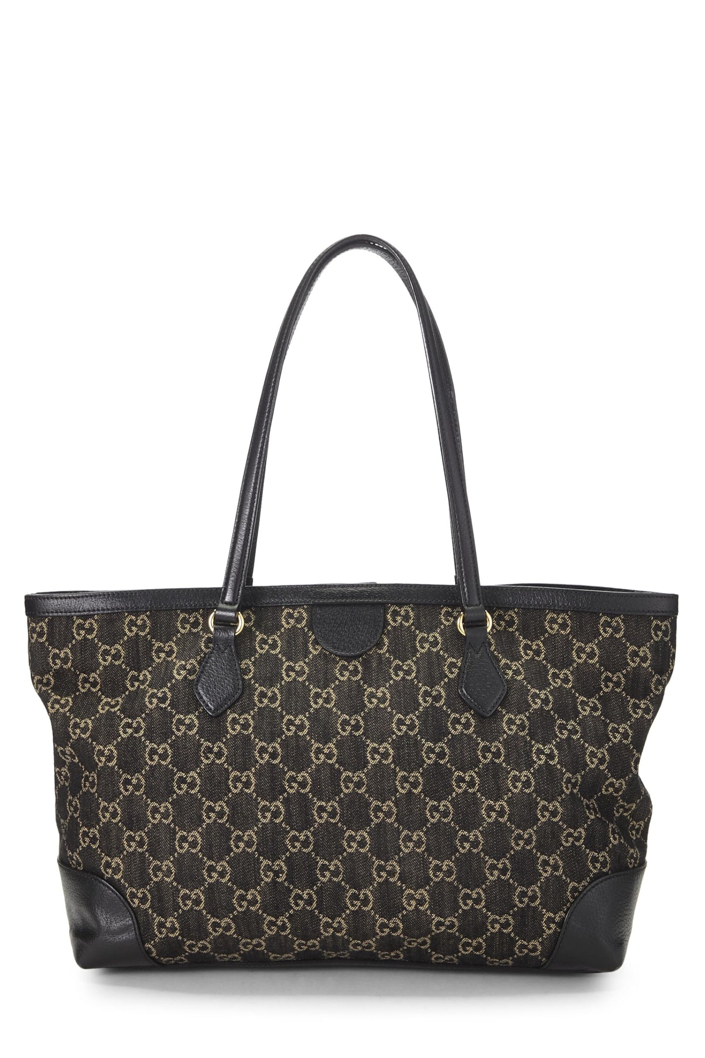 Gucci, sac fourre-tout Ophidia Medium en denim GG noir d'occasion, noir