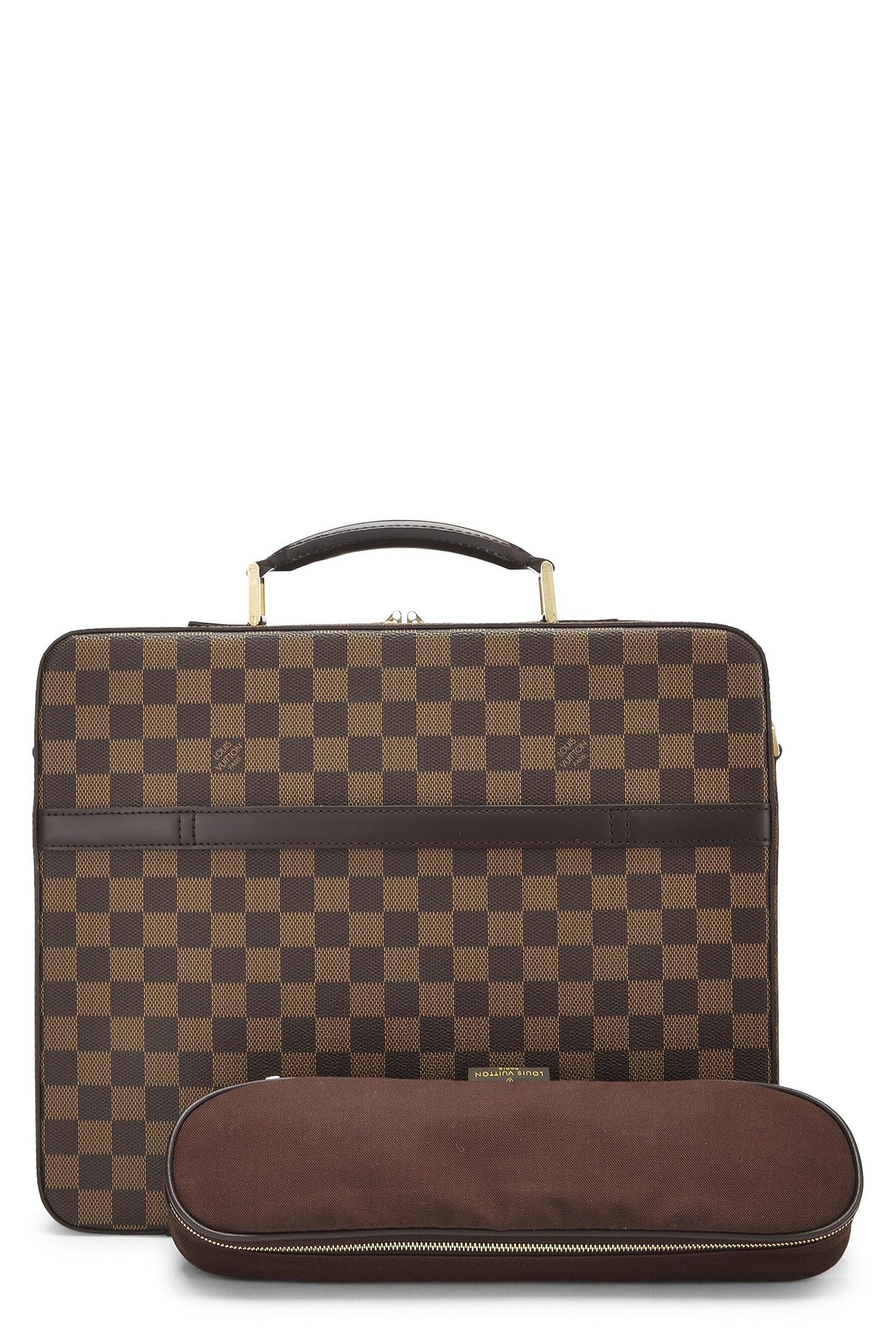 Louis Vuitton, Pre-Loved Damier Ebene Porte Ordinateur Sabana, Marrón