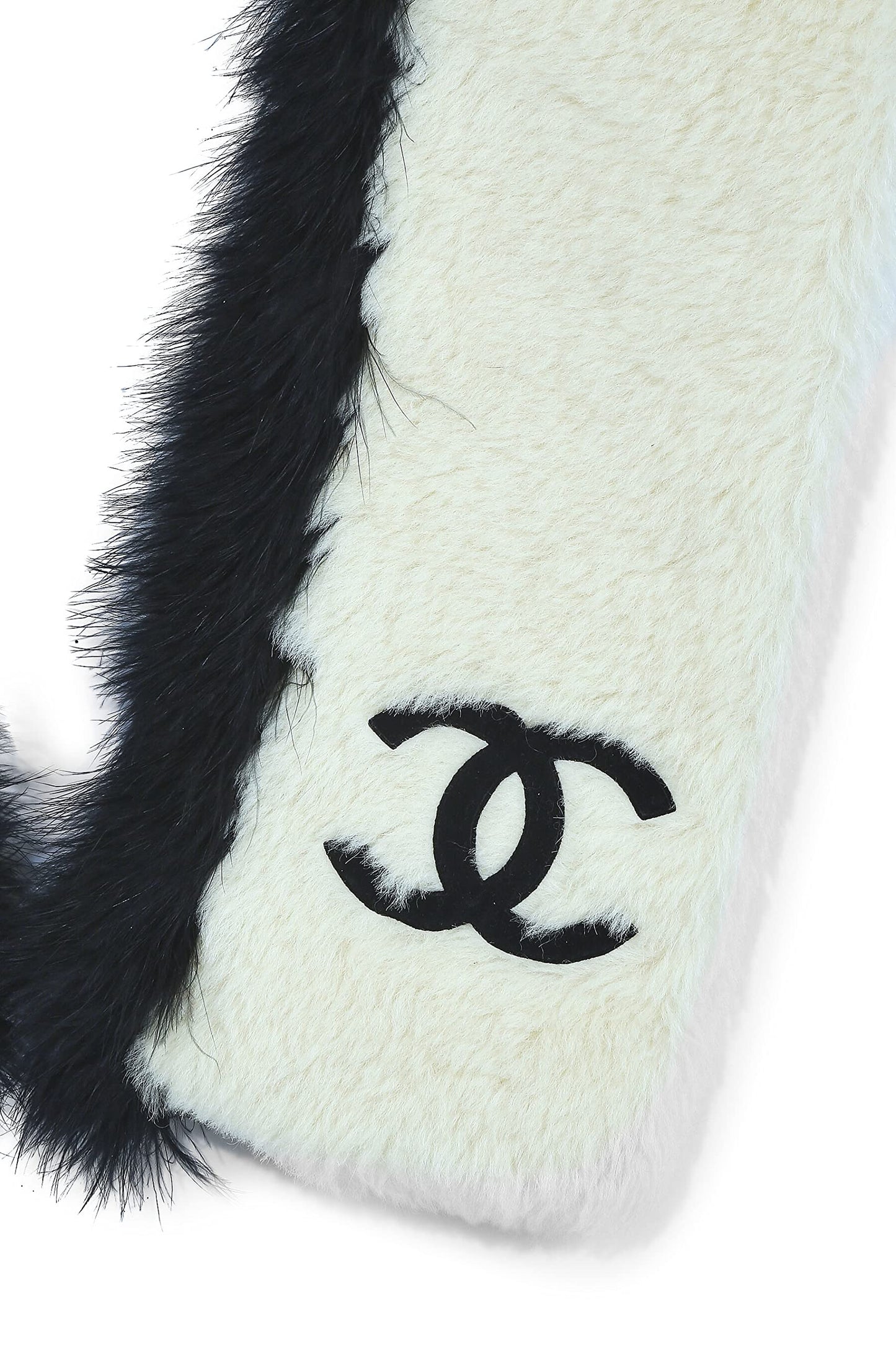 Chanel, Pre-Loved Cream & Black Faux Fur Scarf, Multi