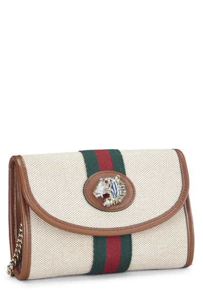 Gucci, Pre-Loved Brown Canvas Rajah Crossbody Bag Mini, Brown