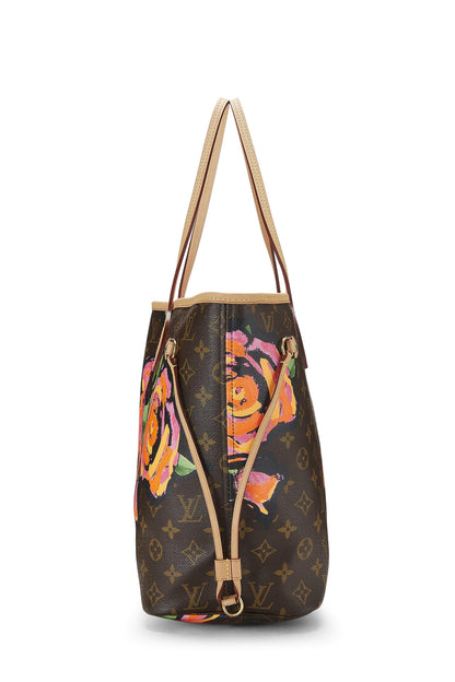 Louis Vuitton, Stephen Sprouse x Louis Vuitton Monogram Canvas Roses Neverfull MM, Marron