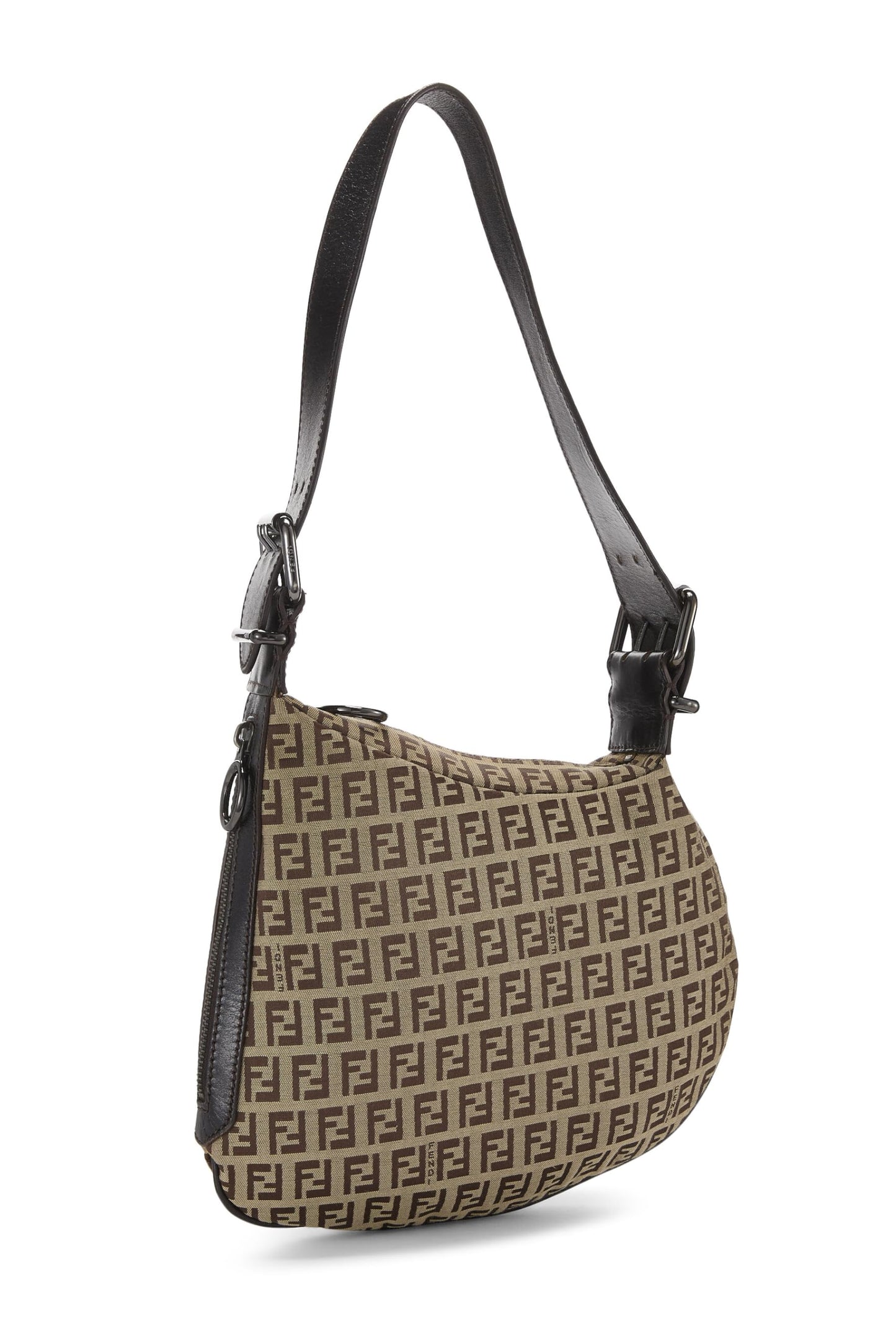 Fendi, Pre-Loved Brown Zucchino Canvas Shoulder Bag, Brown