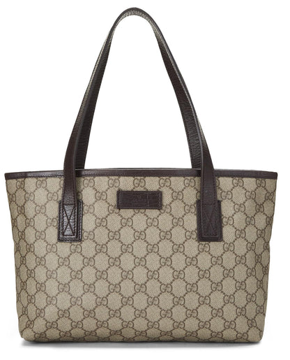 Gucci, sac fourre-tout en toile GG Supreme Original d'occasion, petit, marron