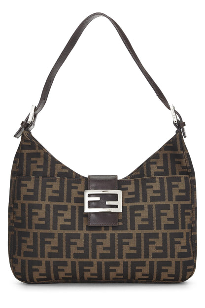 Fendi, Bolso de hombro de lona Zucca marrón Pre-Loved, Marrón